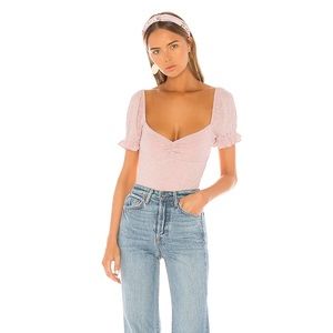 Privacy Please Olive Bodysuit in Pink Lemonade